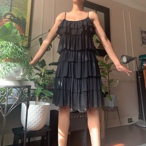 Fun black ruffled cocktail dress from The Limited size medium